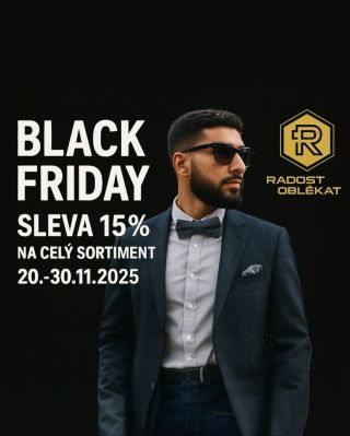 ⭐️BLACK FRIDAY je tady!⭐️ Sleva 15 % na celý sortiment 🔥 Platí od 20. do 30. 11. Neváhej zásoby mizí rychle!